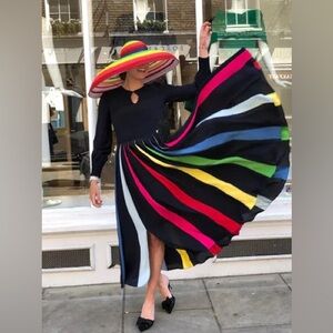 Suzannah London Rainbow Collins Midi Dress